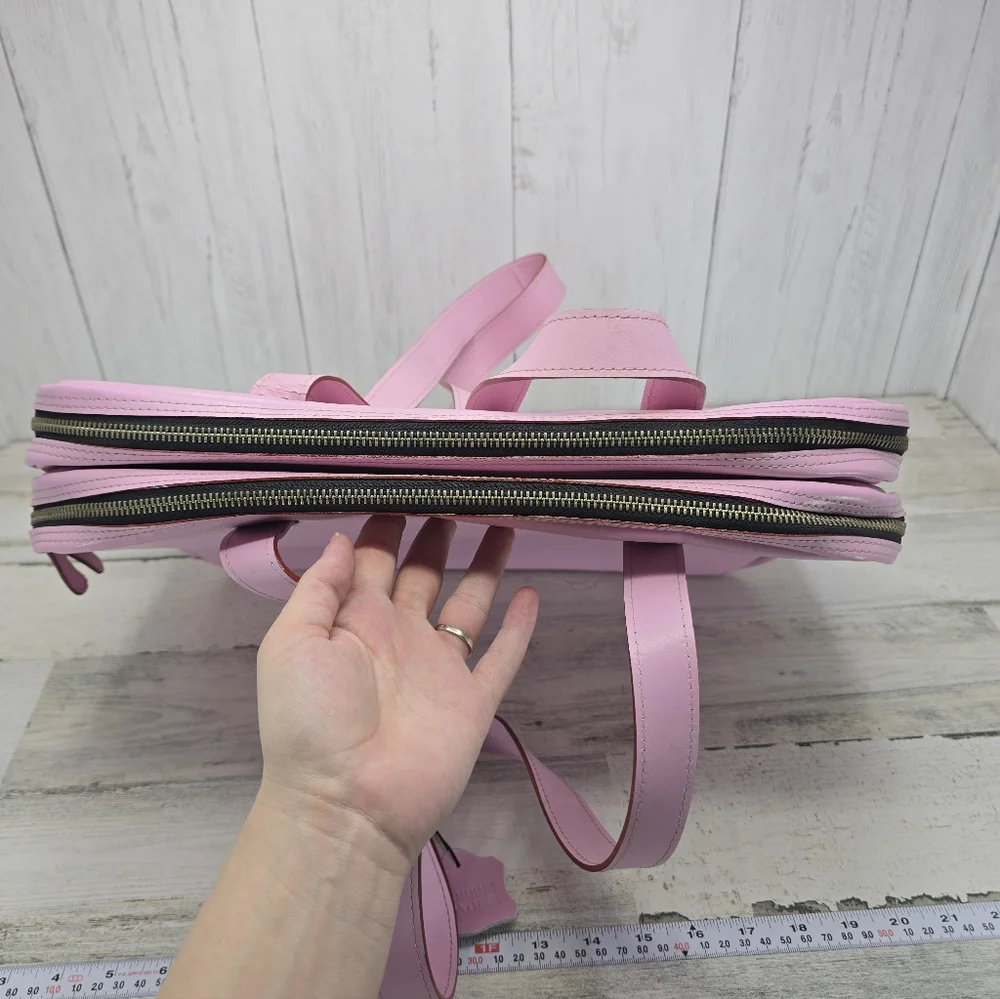 McKlein Ladies Pink Leather Laptop Bag/Briefcase